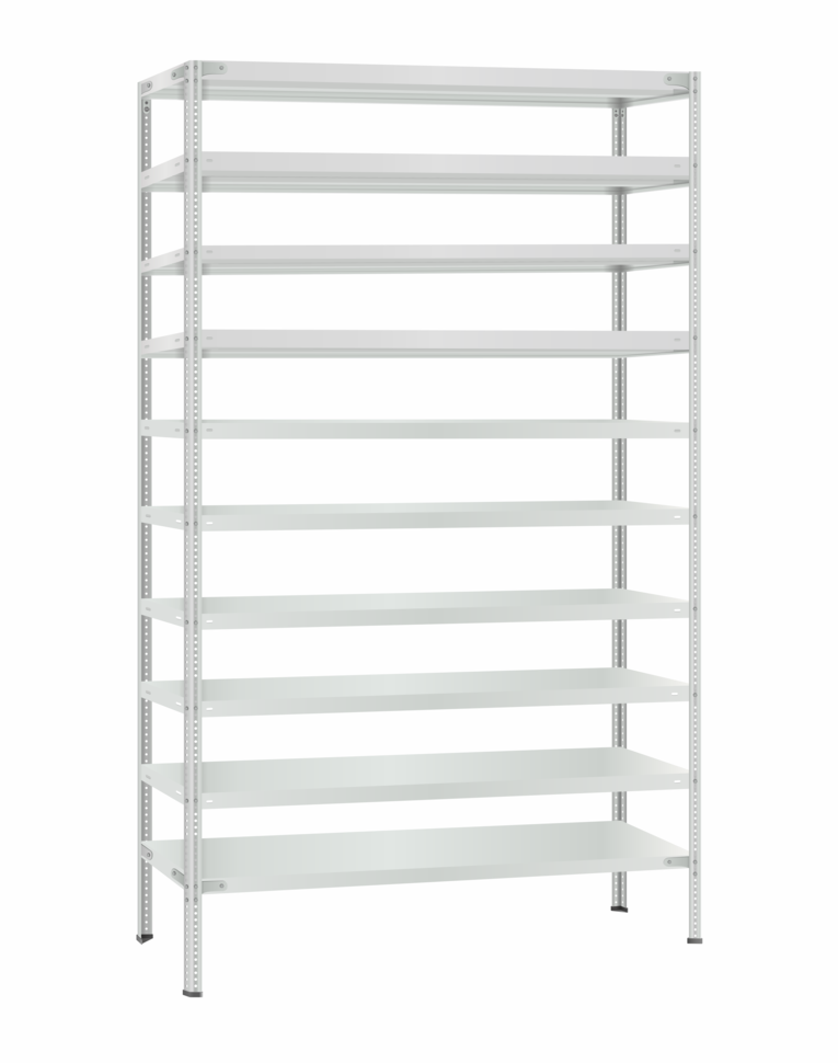 Стеллаж металлический Титан МС-500 2400х1200х500 10 полок Стеллаж металлический Титан МС-500 2400х1200х500 10 полок