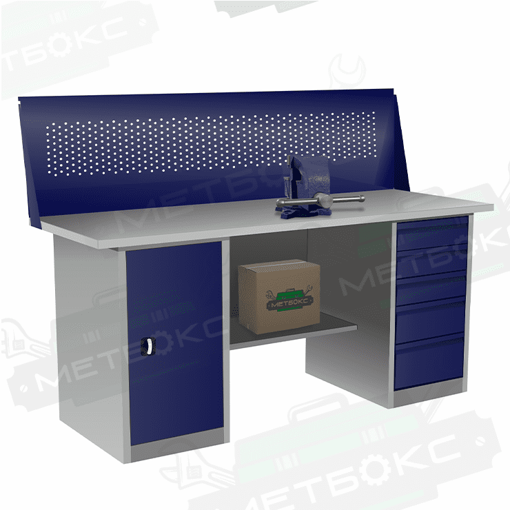 Верстак с тумбой и драйвером ВП-4/1,6 с экраном Верстак с тумбой и драйвером ВП-4/1,6 с экраном